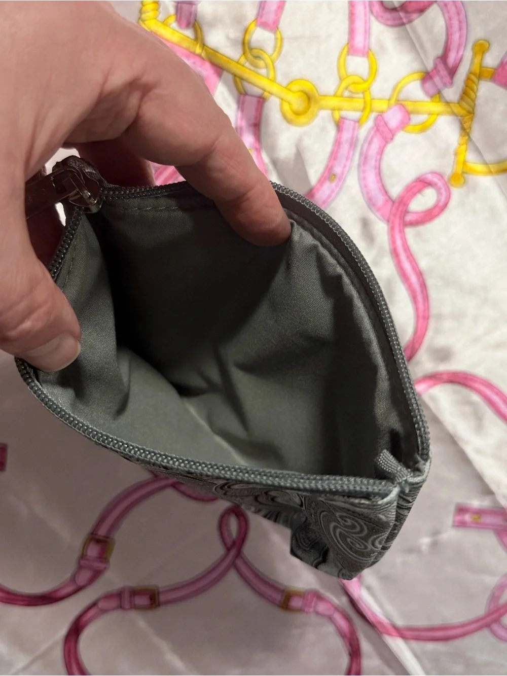 Etro Profumi paisley-patterned grey cosmetic pouch